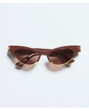 Bottega Veneta Angle Cat Eye Sunglasses - Brown