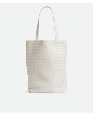 Bottega Veneta Small Intrecciato North-South Tote - White