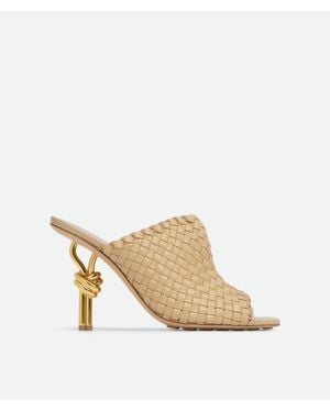 Bottega Veneta Knot Embellished Intrecciato Leather Mules - Natural