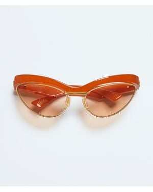 Bottega Veneta Duo Angle Cat-Eye Sonnenbrille - Orange
