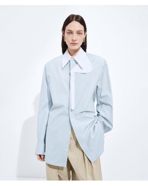 Bottega Veneta Cotton Oxford Belted Shirt - Blue