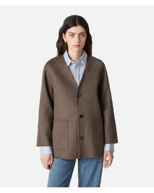 Bottega Veneta Double Face Wool Coat - Brown