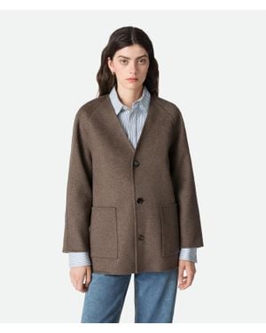 Bottega Veneta Double Face Wool Coat - Brown