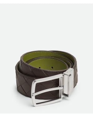 Bottega Veneta Intrecciato Reversible Belt - Green