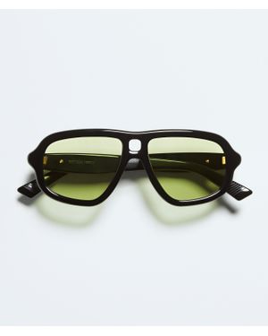 Bottega Veneta Sophia Ribbon Aviator Sunglasses - Green