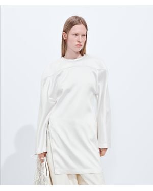 Bottega Veneta Wool And Silk Satin Top - White