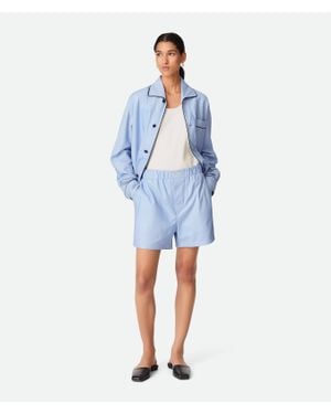 Bottega Veneta Bedruckte Boxershorts Aus Leder - Blau