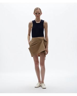 Bottega Veneta Compact Cotton Poplin Skirt - White
