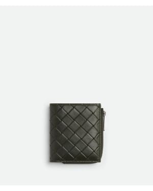 Bottega Veneta Intrecciato Stamp Bi-Fold Wallet - Green