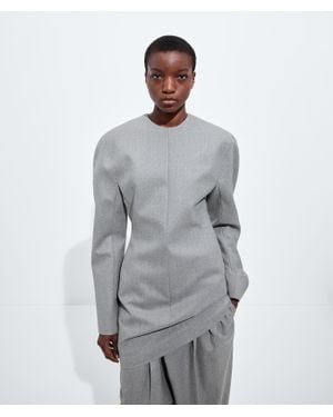 Bottega Veneta Compact Wool Flannel Dress - Grey