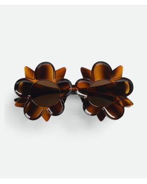 Bottega Veneta Peggy Flower Sunglasses - Brown