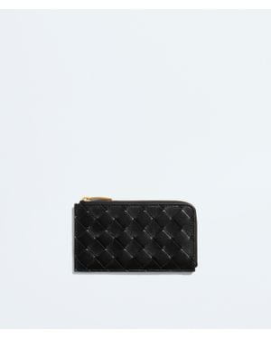 Bottega Veneta Intrecciato L-Zipped Card Case - Black