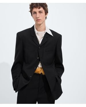 Bottega Veneta Jacke Aus Wolle Und Mohair-Gabardine - Schwarz