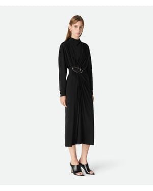 Bottega Veneta Kleid Aus Viskosejersey-Crêpe - Schwarz