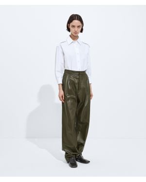 Bottega Veneta Shiny Leather Trousers - White