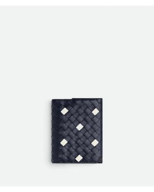 Bottega Veneta Intrecciato Piccolo Flap Kartenetui - Blau