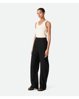 Bottega Veneta Cotton Twill Wide Leg Trousers - White