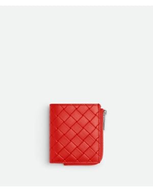 Bottega Veneta Intrecciato Stamp Bi-Fold Portemonnaie - Rot