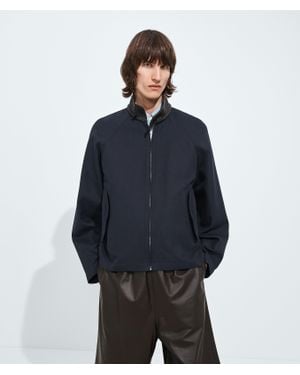 Bottega Veneta Cotton Gabardine Harrington Jacket - Blue
