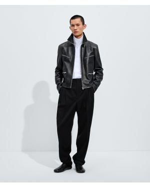 Bottega Veneta Weathered Leather Jacket - Black