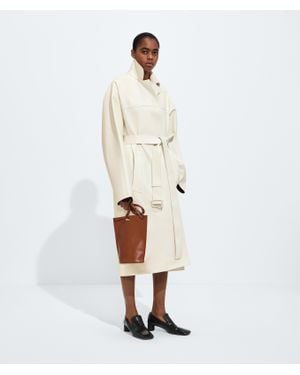 Bottega Veneta Bonded Leather Coat - White