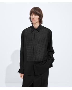 Bottega Veneta Wool Grain De Poudre Shirt - Black