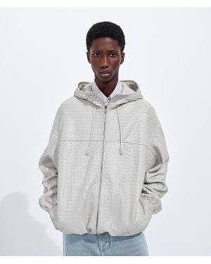 Bottega Veneta Small Intrecciato Leather Blouson - White