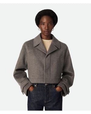 Bottega Veneta Blouson En Laine Double Et Cachemire - Gris