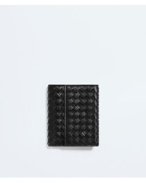Bottega Veneta Intrecciato Piccolo Small Bi-Fold Zip With Flap - White