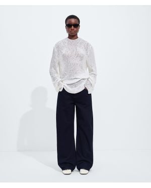 Bottega Veneta Jean ample Dark Indigo - Blanc