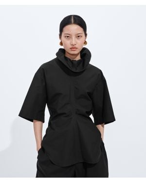 Bottega Veneta Top Aus Kompakter Baumwolltoile - Schwarz