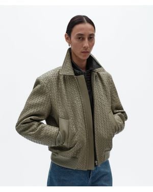 Bottega Veneta Intrecciato Leather Blouson - Green