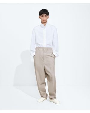 Bottega Veneta Wool And Cotton Trousers - White