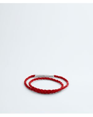 Bottega Veneta Rope Leather Bracelet - Red