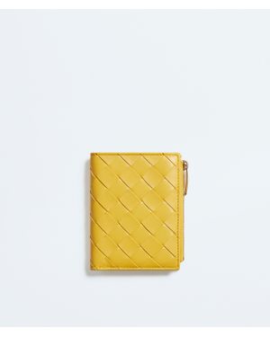 Bottega Veneta Intrecciato Small Bi-Fold Wallet - Yellow