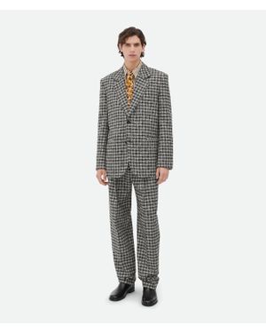 Bottega Veneta Jacke Aus Gingham-Bouclé-Wolle - Grau
