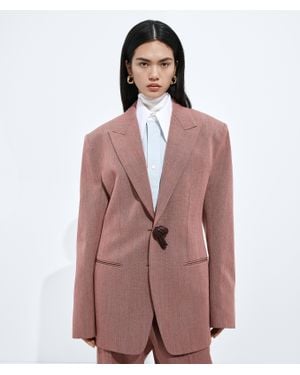 Bottega Veneta Wool And Linen Melange Jacket - Brown