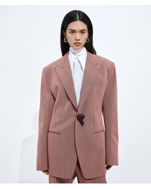 Bottega Veneta Wool And Linen Melange Jacket - Brown