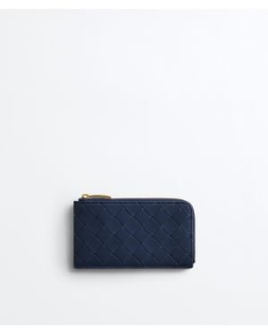 Bottega Veneta Intrecciato L-Zipped Card Case - Blue