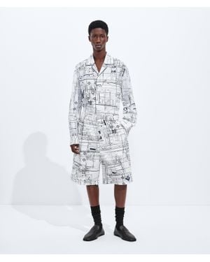 Bottega Veneta Cotton Poplin Printed Shorts - White