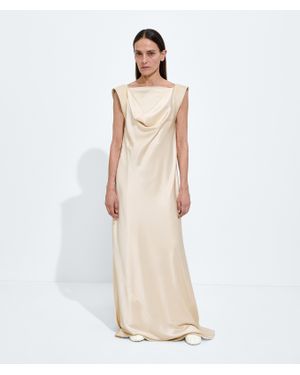 Bottega Veneta Fluid Silk Satin Dress - Natural