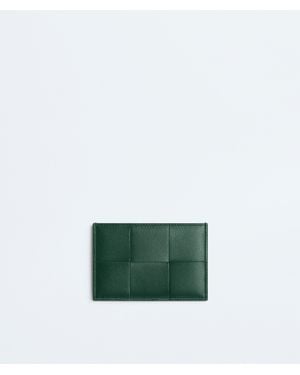 Bottega Veneta Leather Intreccio Card Holder - Green