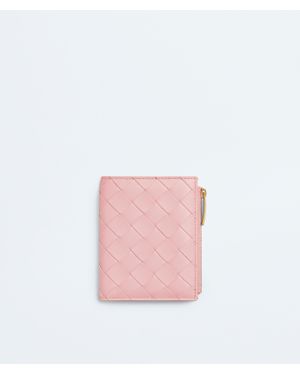 Bottega Veneta Intrecciato Small Bi-Fold Wallet - Pink