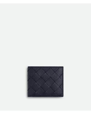 Bottega Veneta Intrecciato Bi-Fold Portemonnaie Mit Münzfach - Blau