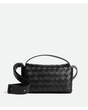 Bottega Veneta Intrecciato Mini-Tasche Mit Überschlag - Schwarz