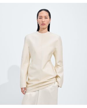 Bottega Veneta Cotton And Silk Toile Dress - Natural