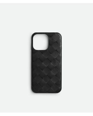 Bottega Veneta Intrecciato Iphone 16 Pro Foglio Case - Black