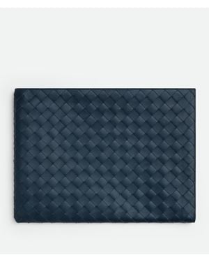 Bottega Veneta Intrecciato Pouch Mit Halbem Zip - Blau