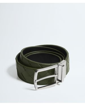 Bottega Veneta Intrecciato Reversible Belt - Green