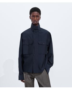 Bottega Veneta Cotton And Silk Shirt - Blue